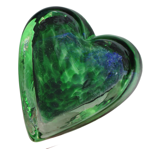 DB-865 Paperweight Green Heart $52 at Hunter Wolff Gallery